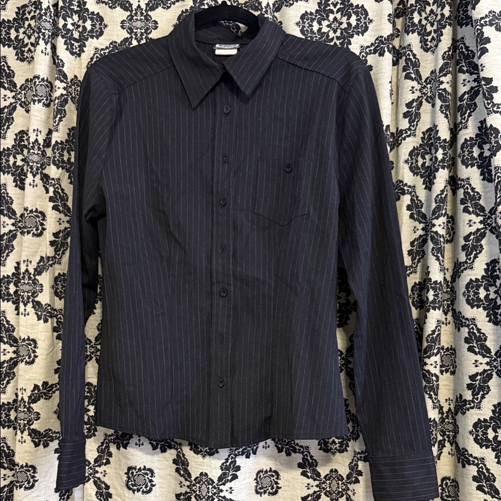Vintage Buffalo David Bitton Dark Pinstripe Button Down Shirt